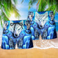 Wolf Blue Mysterious Style - Beach Short Reefox - Owls Matrix LTD