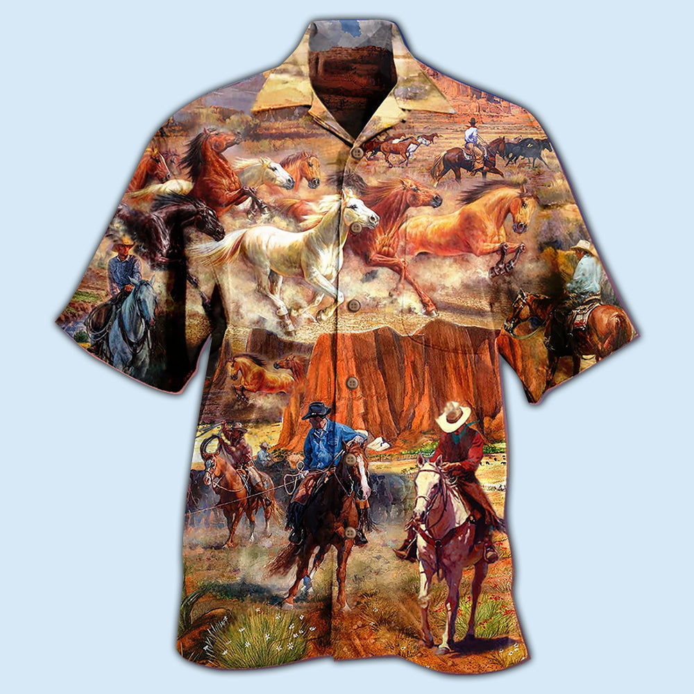 Cowboy Freedom Love Life Strong Cool - Hawaiian Shirt - Reefox