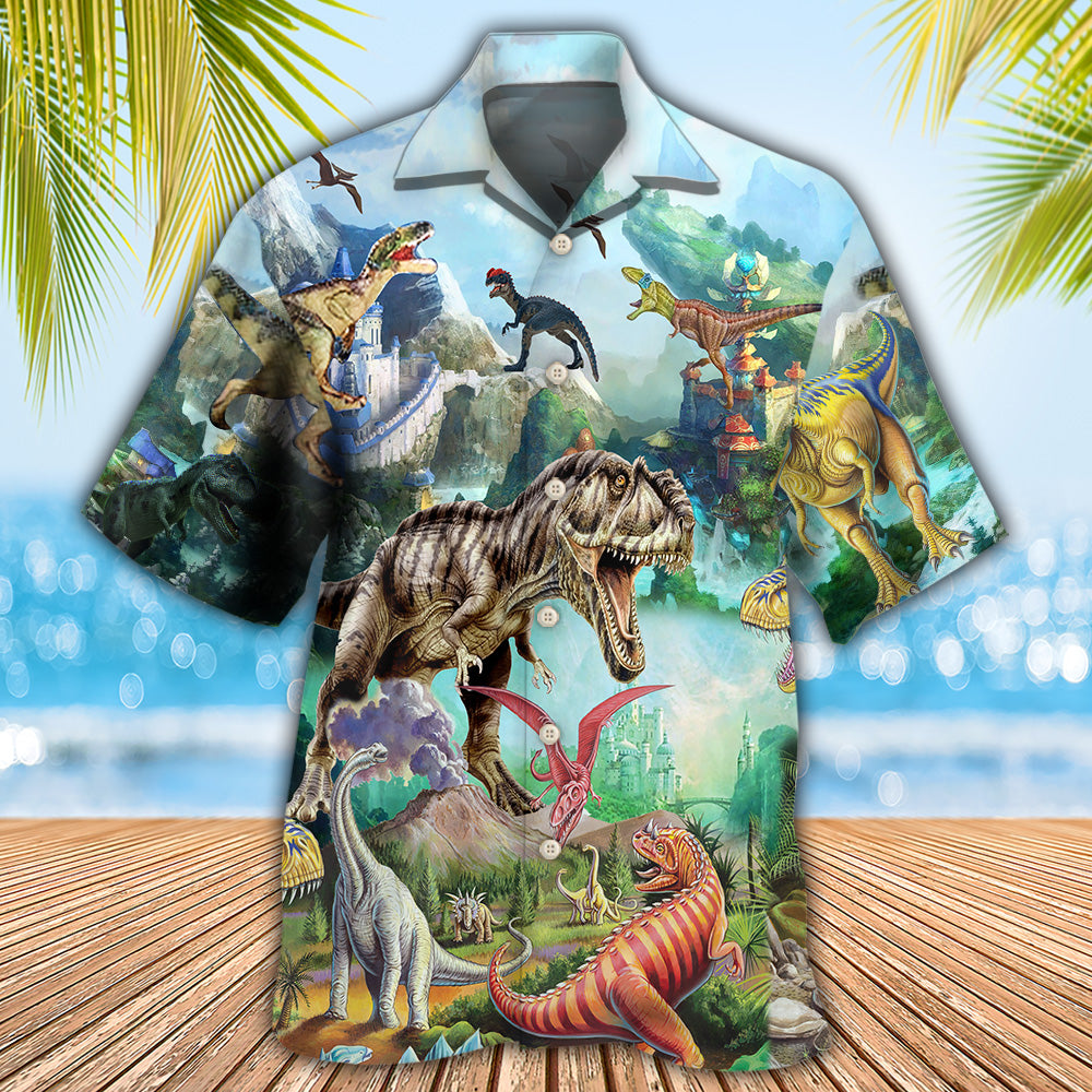 Dinosaur World Summer Sky Cool - Hawaiian Shirt - Reefox