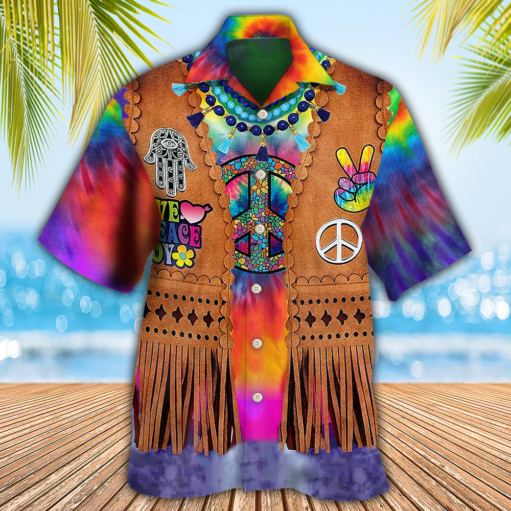Hippie Peace Life Cowboy Style Cool - Hawaiian Shirt - Reefox