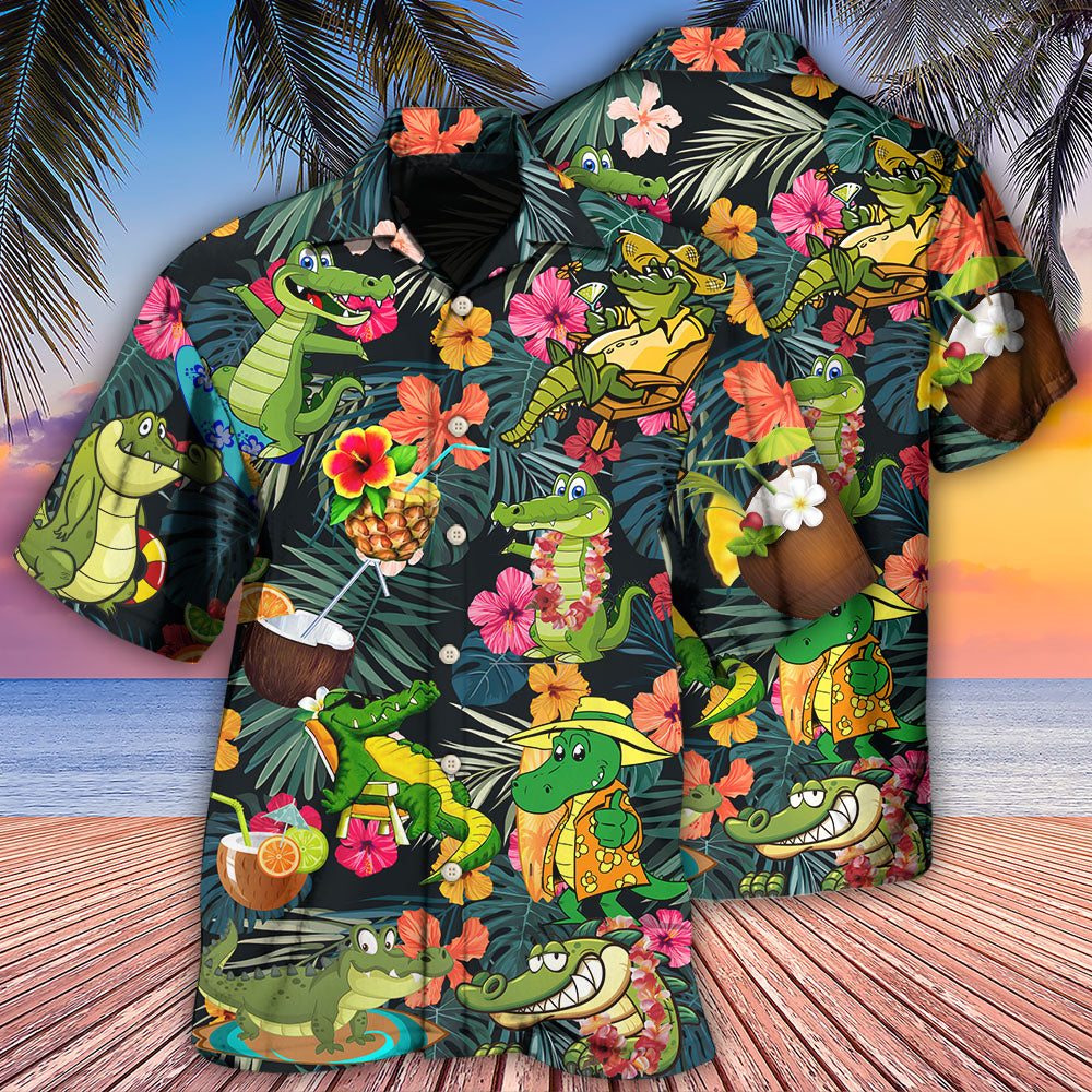 Alligator Animals Bite You Later Alligator Funny - Hawaiian Shirt - Reefox