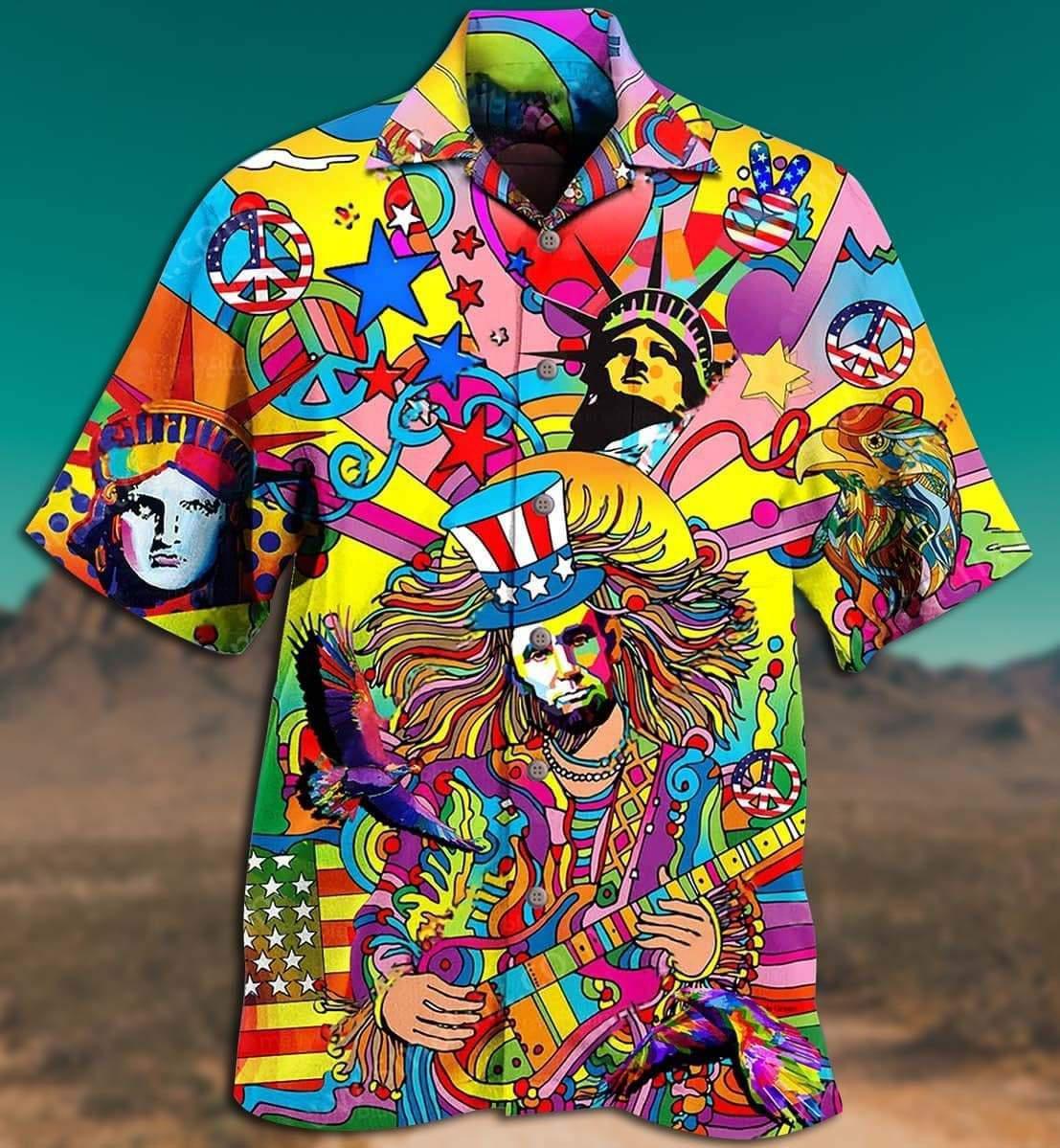 Hippie America Colorfull Style - Hawaiian Shirt - Reefox