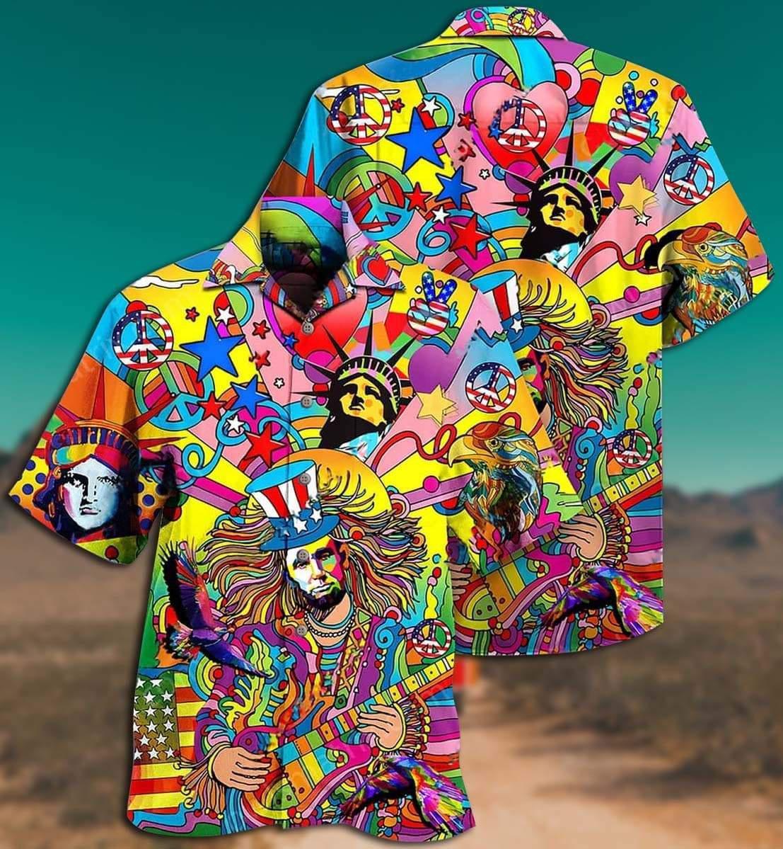 Hippie America Colorfull Style - Hawaiian Shirt - Reefox