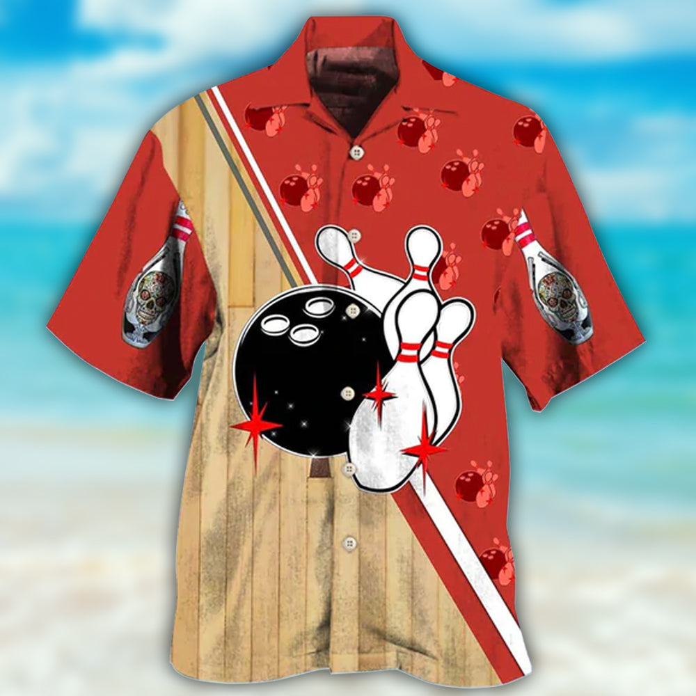 Bowling Awesome Ball Skull - Hawaiian Shirt - Reefox