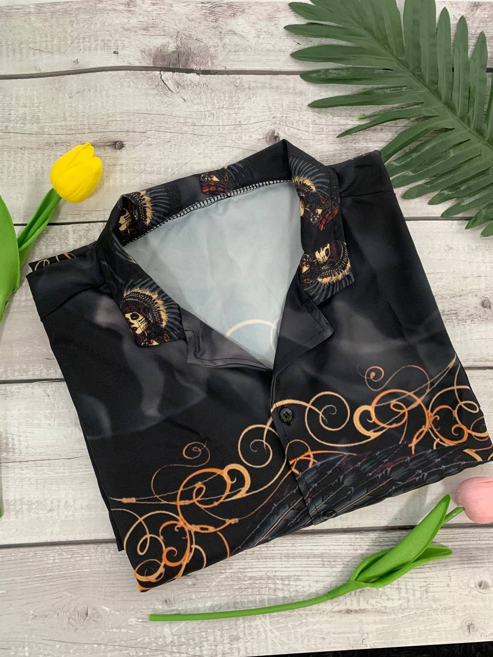 Native Girl Skull Style Dark - Hawaiian Shirt - Reefox