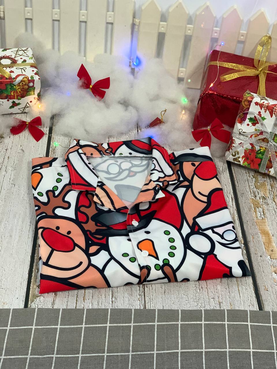 Christmas Cutie Santa And Reindeer Funny Style - Hawaiian Shirt - Reefox